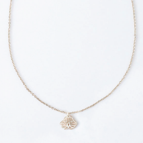 SWEET PEA APRIL BIRTHFLOWER NECKLACE